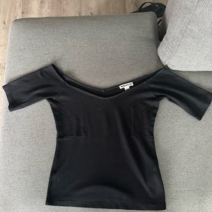 Whistles off shoulder black top with 3/4 length sleeves. Size US 4 / UK 8